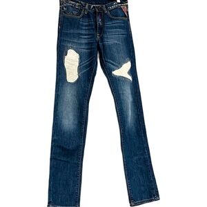 Replay Original Embroidered Distressed Jeans Size 38 EUR \ 10 US